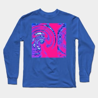 Blue and Red Spiral Long Sleeve T-Shirt